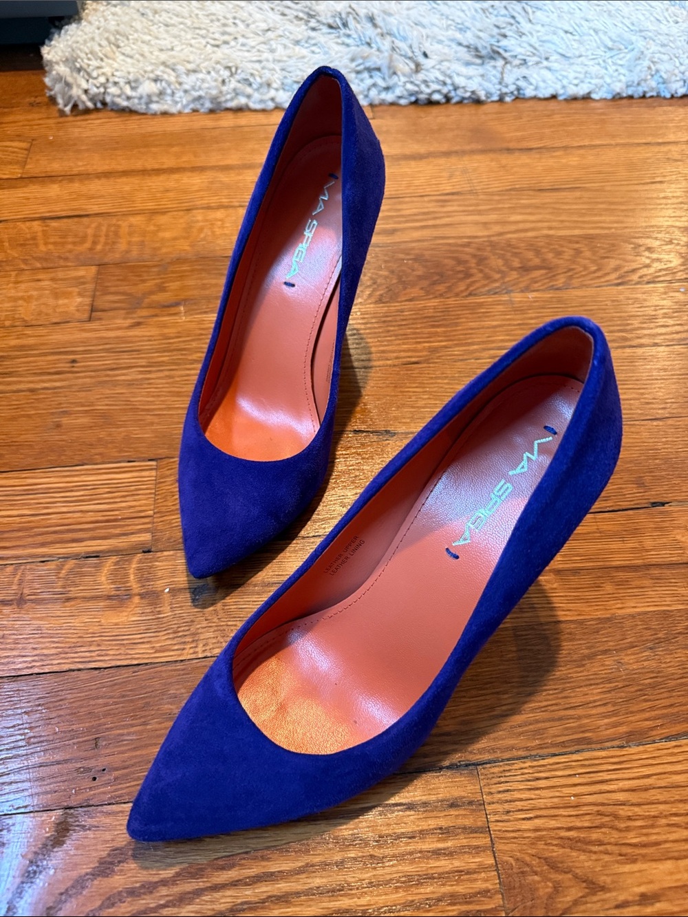 Via Spiga Cobalt Blue Suede Pointed-Toe Pumps